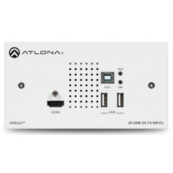 Transmisor wallplate serie Omega 4K/UHD, HDBaseT 100mts para HDMI y USB.