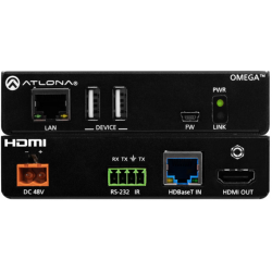 Receptor OMEGA 4K/UHD HDMI y USB sobre HDBaseT (100mts), Control y PoE.