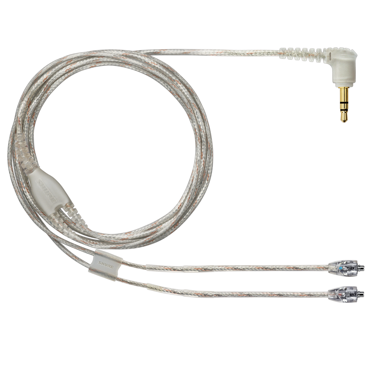 Cable Recambio 115cm con jack acodado para Auriculares SE. Transparente.