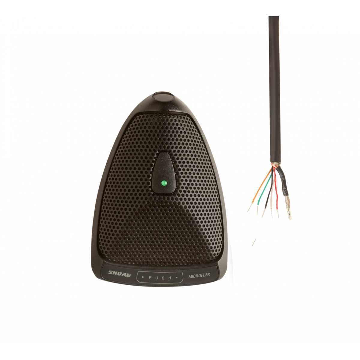 Mic. mini Superficie Supercard. Interruptor y LED. Salida cable inferior.