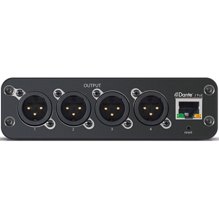 Interface de Audio de DANTE a 4 canales analógicos. Conexión XLR