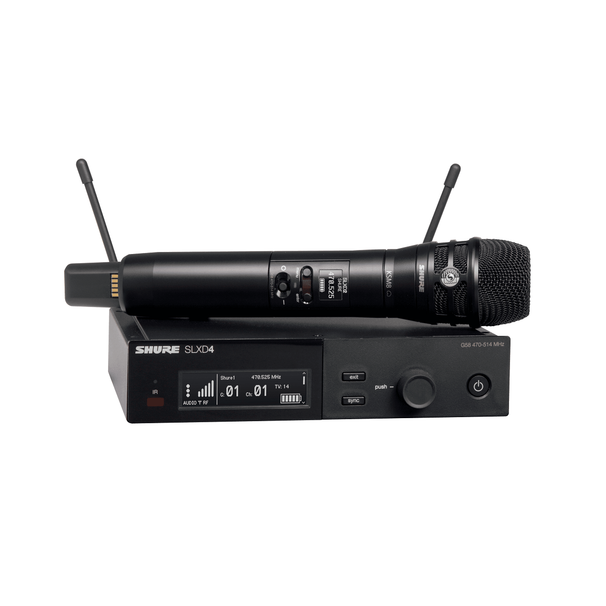 Sistema Inalámbrico de mano KSM8B y receptor Single. 518-562MHz