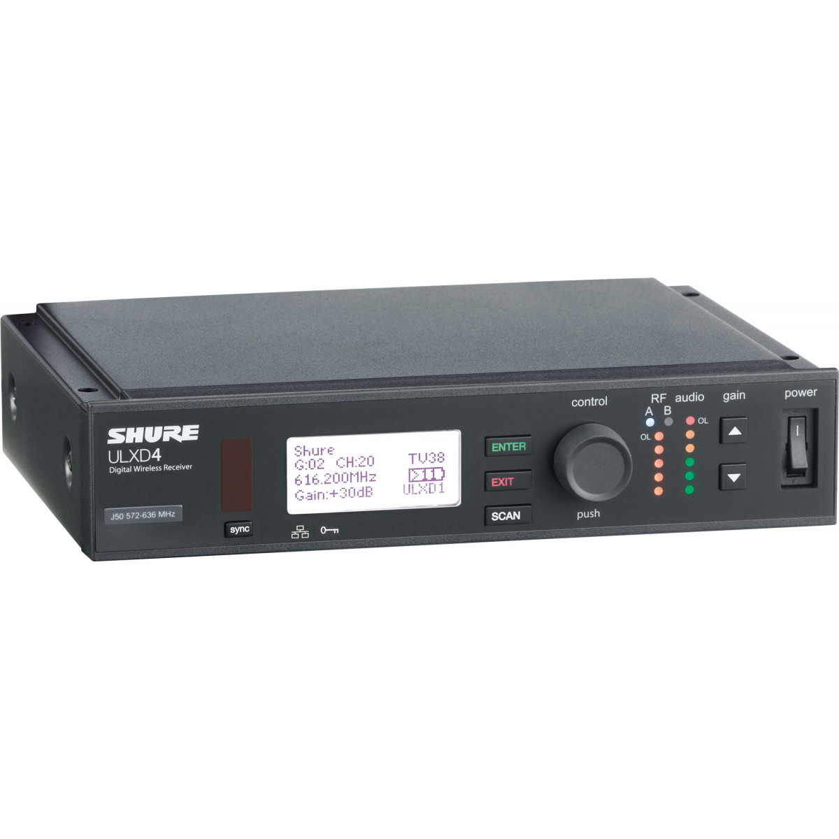 Receptor Single Digital 1/2U rack. 534-598 MHz.