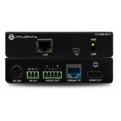 Receptor OMEGA HDBaseT 4K/UHD con salida de audio.