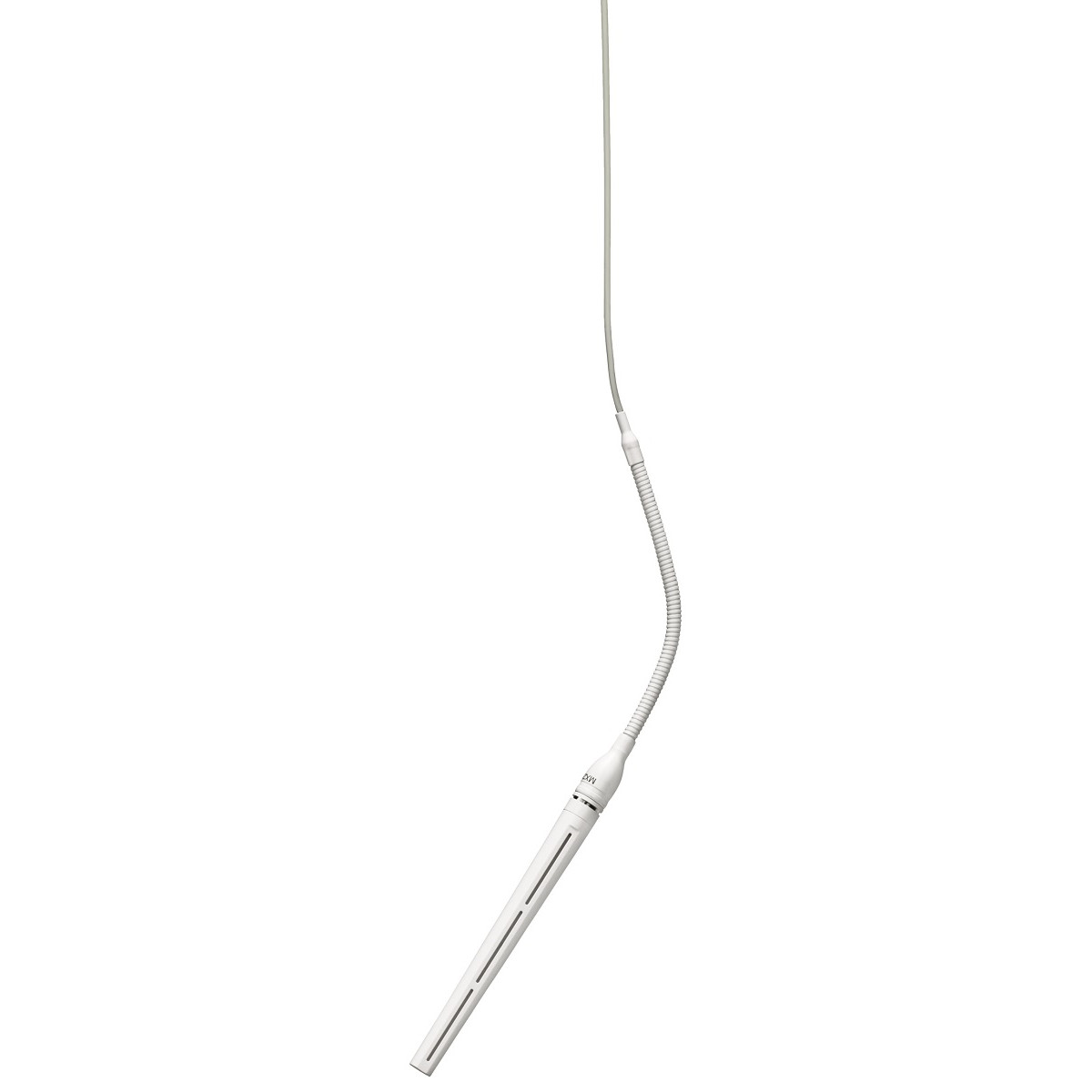 Micrófono mini-condens Mini-Cañón Previo y Adaptador de soporte. Blanco.