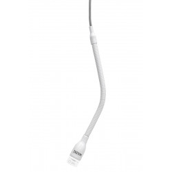 Micrófono mini-condens Supercardioide Previo y Adaptador de soporte. Blanco
