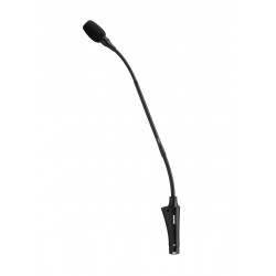 Micrófono Flexo 30cm Cardioide con previo y pulsador. Negro.