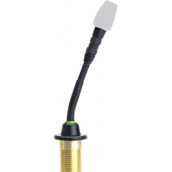 Micrófono Flexo 15cm Led Bicolor Sin Cápsula, con Previo. Negro.
