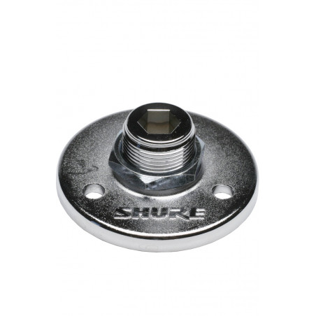 Base para Montaje de micro en Superficie rosca 5/8". Plateado mate.