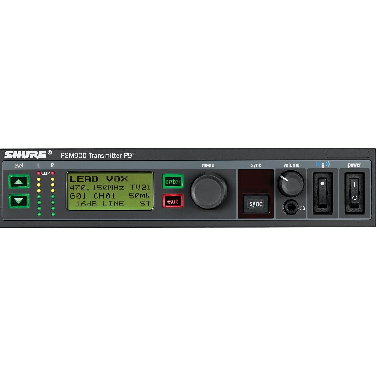 Transmisor PSM900 UHF hasta 20 sistemas compatibles. 506-542MHz.