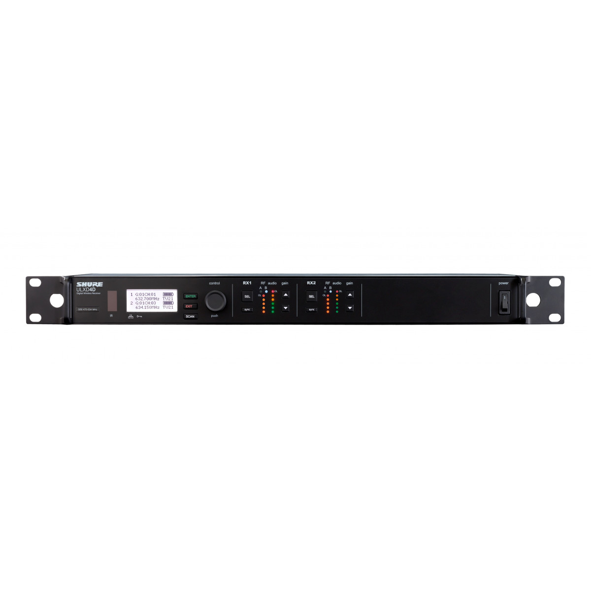 Receptor Digital Dual 1U rack. 606-670 MHz.
