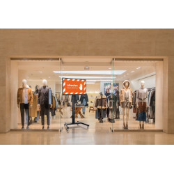 F2044 Floor stand, single pole 200cm, 400x400 black