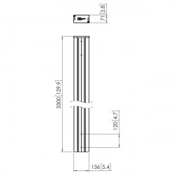 PUC 2933 Tubo de 330 cm negro