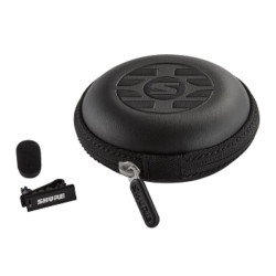 Micrófono lavalier cardioide en color negro y cable MTQG