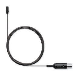 Micrófono lavalier cardioide en color negro y cable MTQG