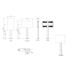POF 7602 Soporte de suelo para exteriores para LG 55XE4F