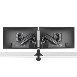 KX Low-Profile Dual Monitor Arm, Column Desk Mount, Black
