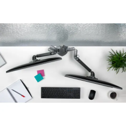 KX Low-Profile Dual Monitor Arm, Column Desk Mount, Black