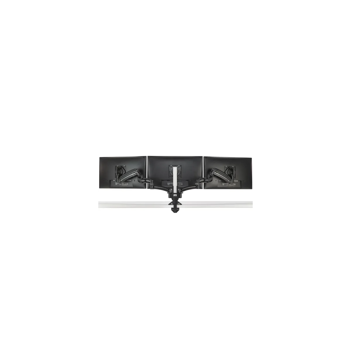KX Low-Profile Triple Monitor Arms, Column Desk Mount, Black