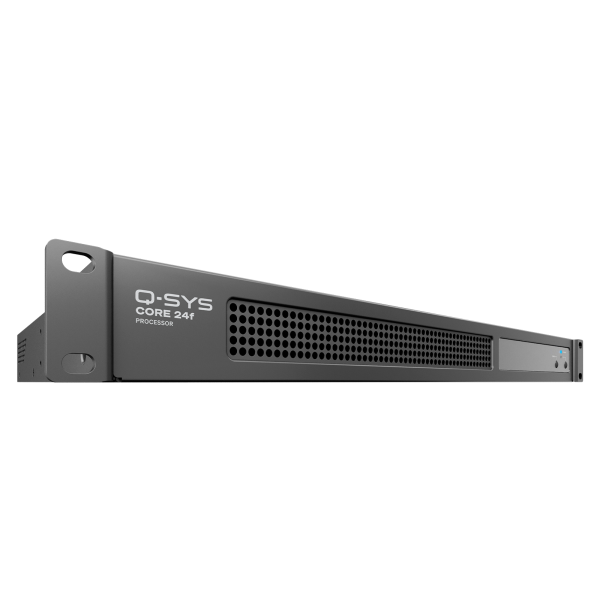 Core Q-SYS modelo 24F, imagen frontal girada