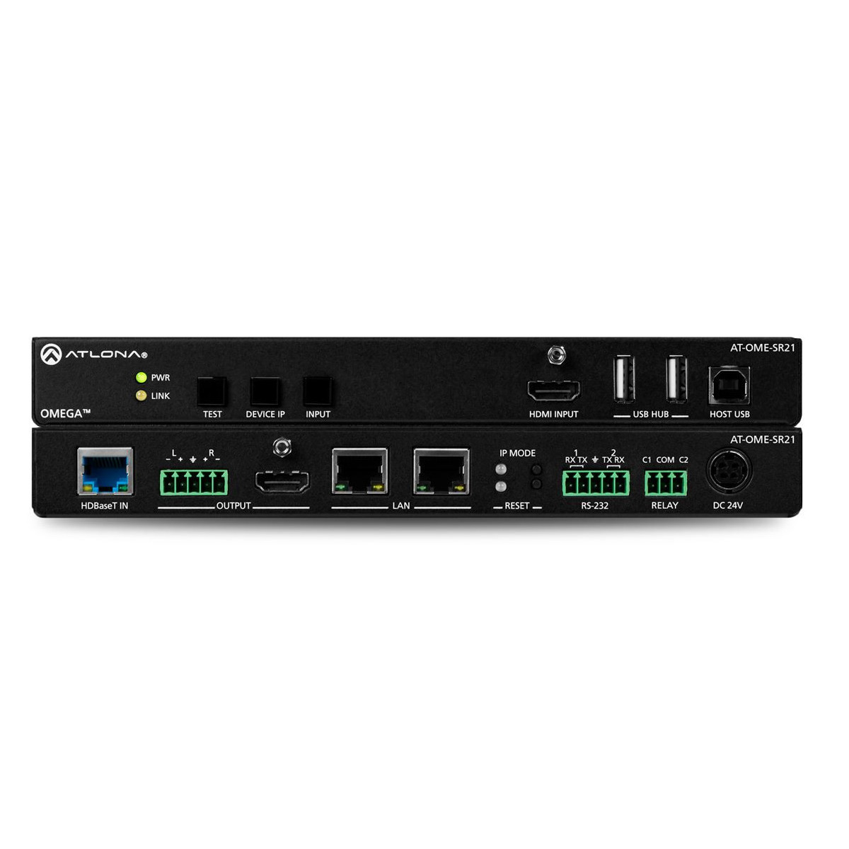 Receptor escalador OMEGA con entrada HDBaseT, HDMI e interfaz USB.