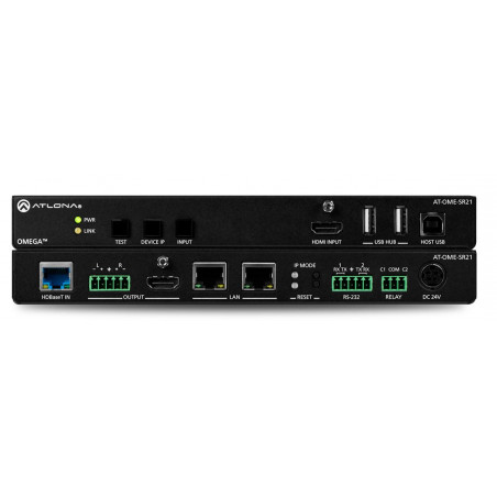 Receptor escalador OMEGA con entrada HDBaseT, HDMI e interfaz USB.